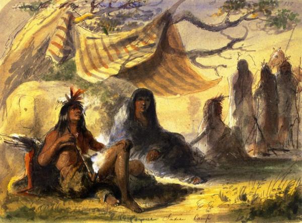Pawnee Indian Camp by Alfred Jacob Miller