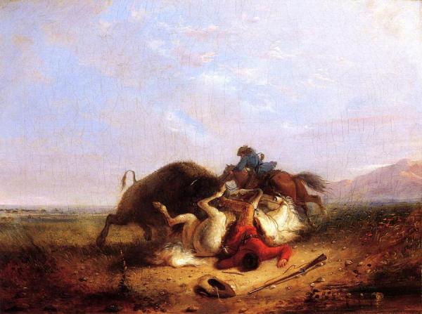Pierre And The Buffalo by Alfred Jacob Miller
