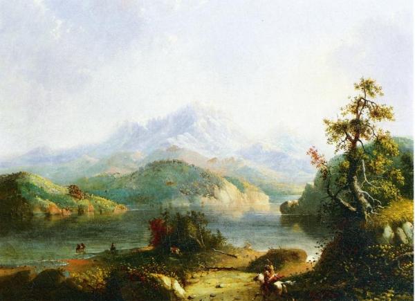 Rocky Mountain Scene, Wind River Mountains by Alfred Jacob Miller Oil Painting Reproductions