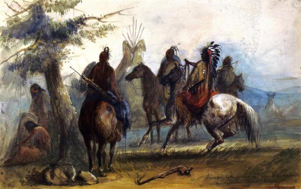 Sioux Setting Out On An Expedition To Capture Wild Horses by Alfred Jacob Miller Oil Painting Reproductions