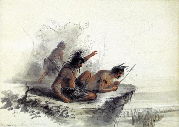 Watching The Caravan by Alfred Jacob Miller