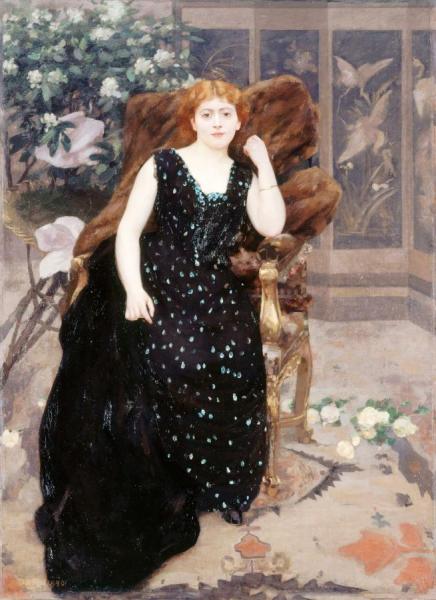 Portrait Of Jane Hading by Alfred Roll
