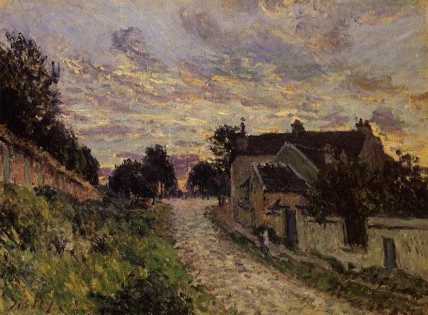 A Small Street In Louveciennes by Alfred Sisley