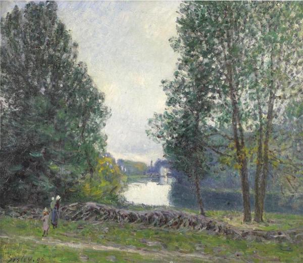A Turn Of The River Loing, Summer by Alfred Sisley