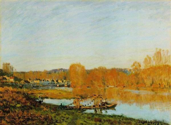 Autumn - Banks Of The Seine Near Bougival by Alfred Sisley