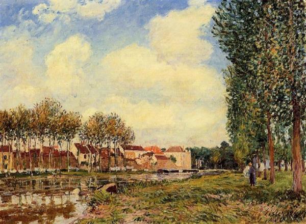 Banks Of The Loing At Moret, Morning by Alfred Sisley