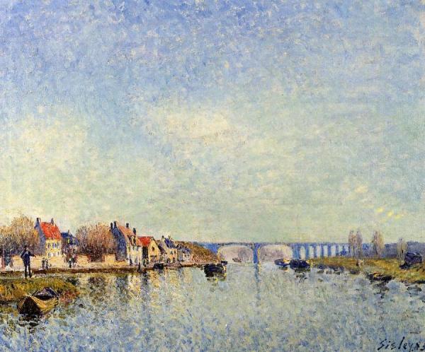 Banks Of The Loing At Saint-mammes by Alfred Sisley