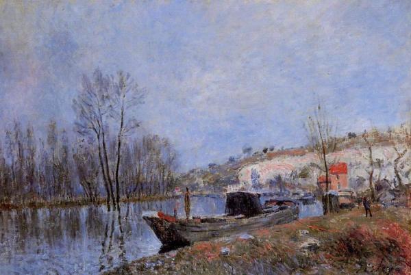 Banks Of The Loing Towards Moret by Alfred Sisley