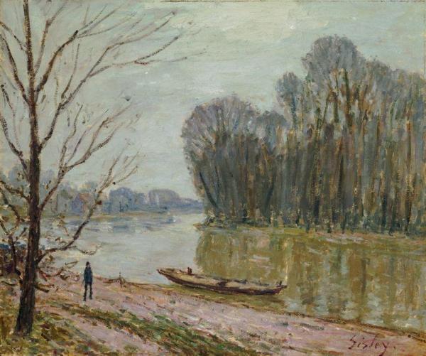 Banks Of The Loing, Winter by Alfred Sisley
