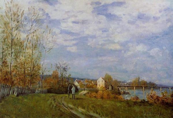 Banks Of The Seine At Bougival by Alfred Sisley