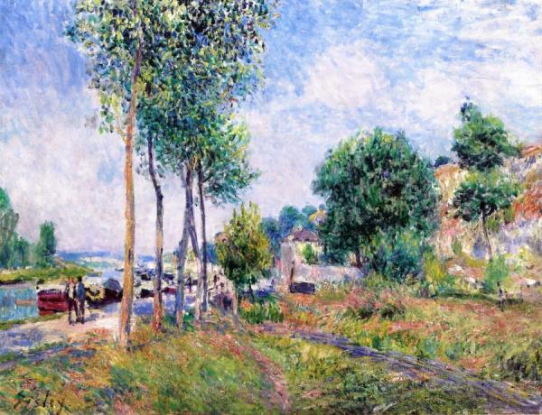 Between Moret And Saint-mammes by Alfred Sisley