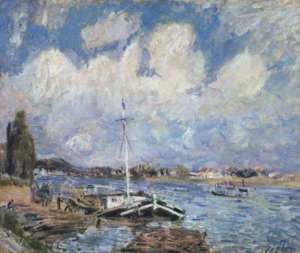 Boats On The Seine by Alfred Sisley