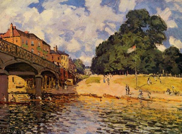 Bridge At Hampton Court by Alfred Sisley