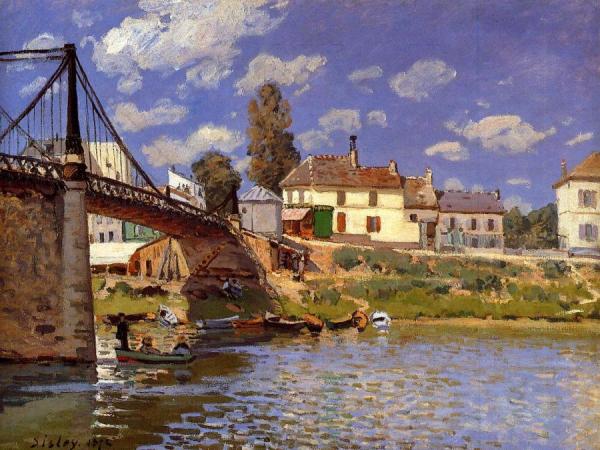 Bridge At Villeneuve-la-garenne by Alfred Sisley