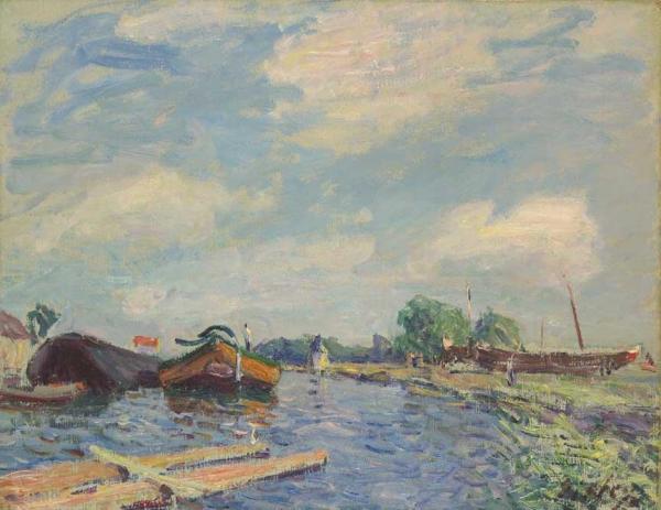Canal At Saint-mammes by Alfred Sisley