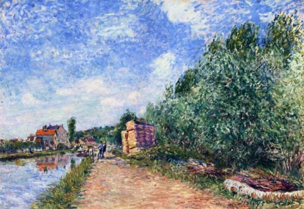 Canal Du Loing - Chemin De Halage by Alfred Sisley