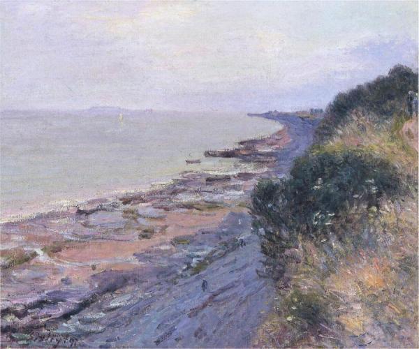 Cliffs At Penarth, Evening, Low Tide by Alfred Sisley