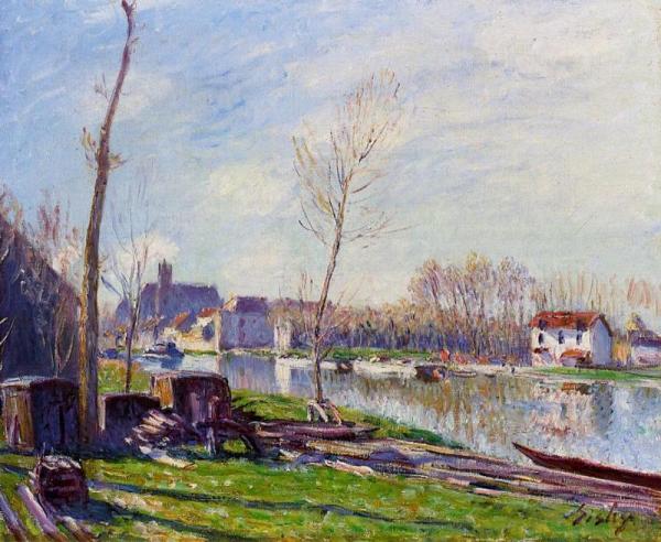 Construction Site At Matrat, Moret-sur-loing by Alfred Sisley