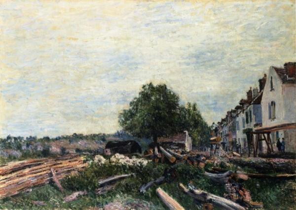 Construction Site At Saint-mammes by Alfred Sisley