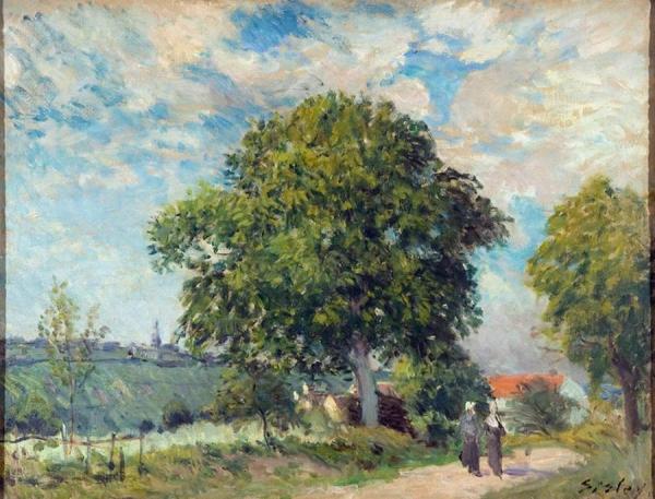 Entrance To The Village by Alfred Sisley Oil Painting Reproductions