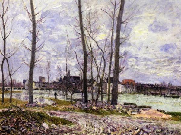 Flood At Moret-sur-loing by Alfred Sisley