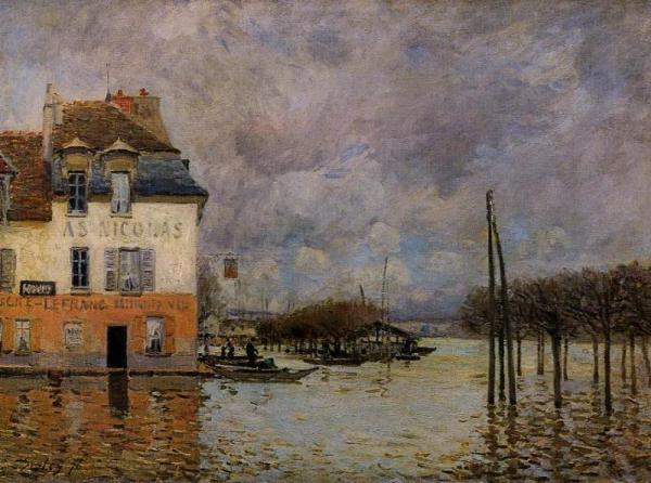 Flood At Port-marly by Alfred Sisley