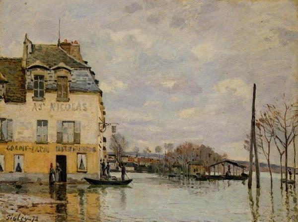 Flood At Port-marly by Alfred Sisley