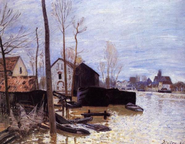 Flooding At Moret by Alfred Sisley