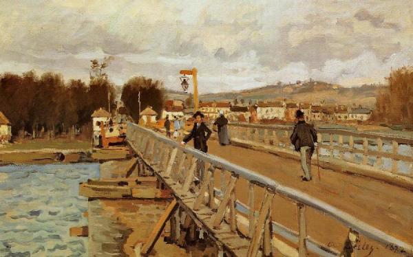 Footbridge At Argenteuil by Alfred Sisley