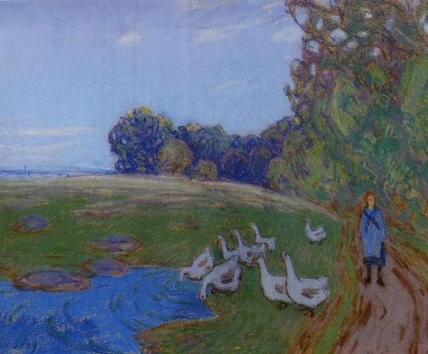 Goose Girl by Alfred Sisley