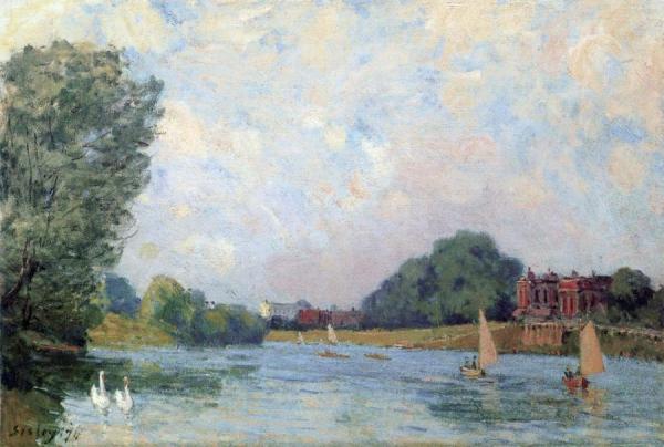 Hampton Court by Alfred Sisley