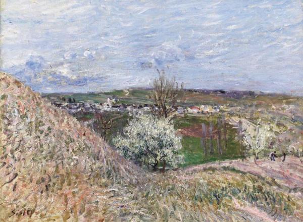 Hauteurs Du Saint Mammes Au Printemps by Alfred Sisley