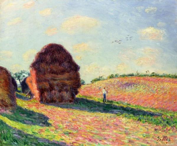 Haystacks by Alfred Sisley