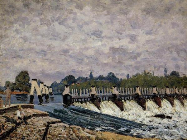 Molesey Weir - Morning by Alfred Sisley