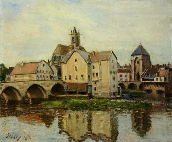 Moret-sur-loing, Morning by Alfred Sisley