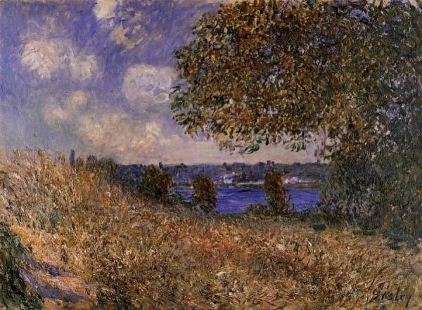 Near The Bank Of The Seine At By by Alfred Sisley