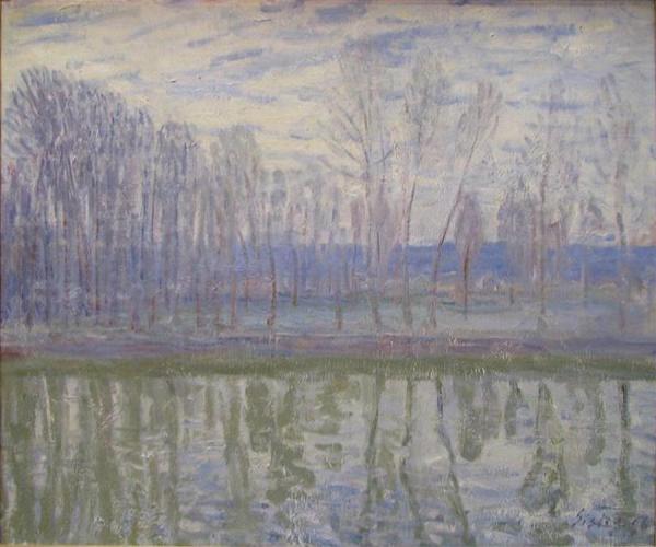 On The Banks Of The River Loing by Alfred Sisley