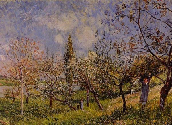 Orchard In Spring - By by Alfred Sisley