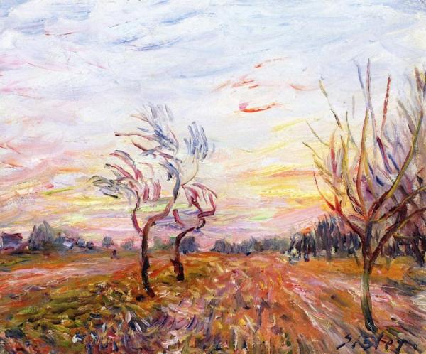 Orchard Near Moret-sur-loing by Alfred Sisley