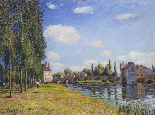 Pont Moret In Summer by Alfred Sisley