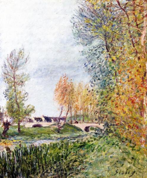 Pont On The Orvanne by Alfred Sisley