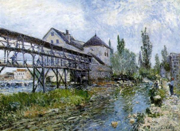 Provencher's Mill At Moret by Alfred Sisley