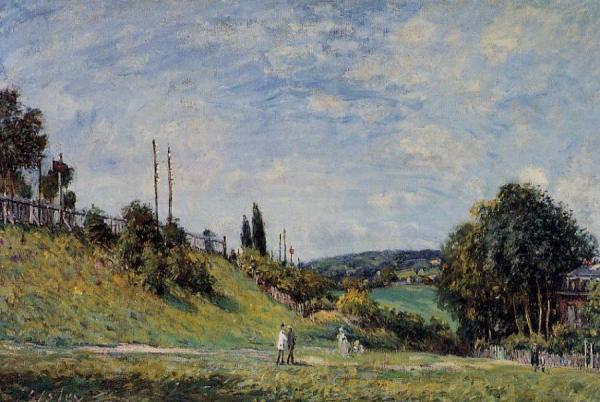 Railroad Embankment At Sevres by Alfred Sisley