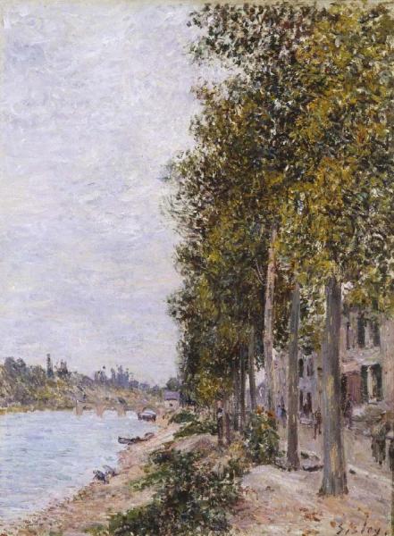 Road Along The Seine At Saint Mammes by Alfred Sisley
