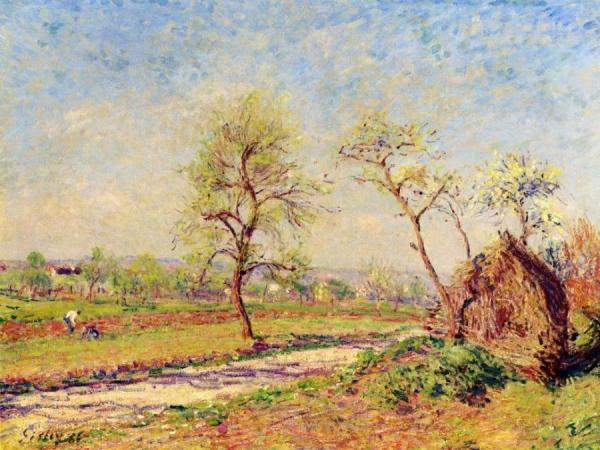 Road At Veneux by Alfred Sisley