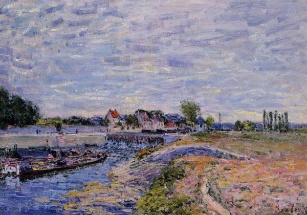 Saint-mammes Dam by Alfred Sisley