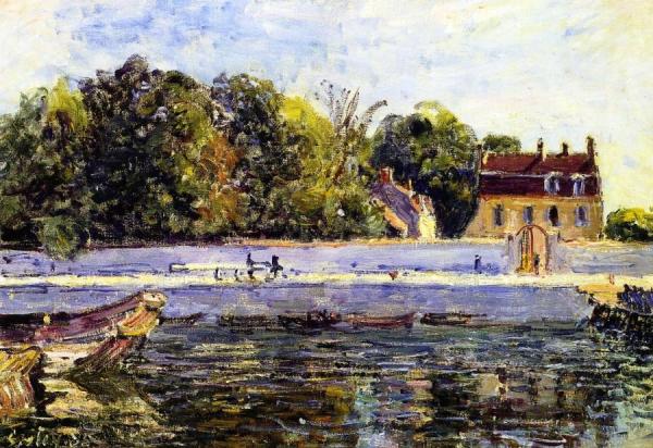 Saint-mammes - House On The Canal Du Loing by Alfred Sisley