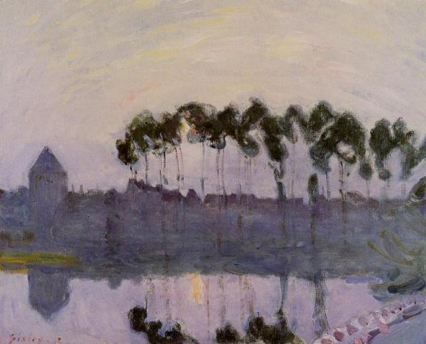 Setting Sun At Moret by Alfred Sisley