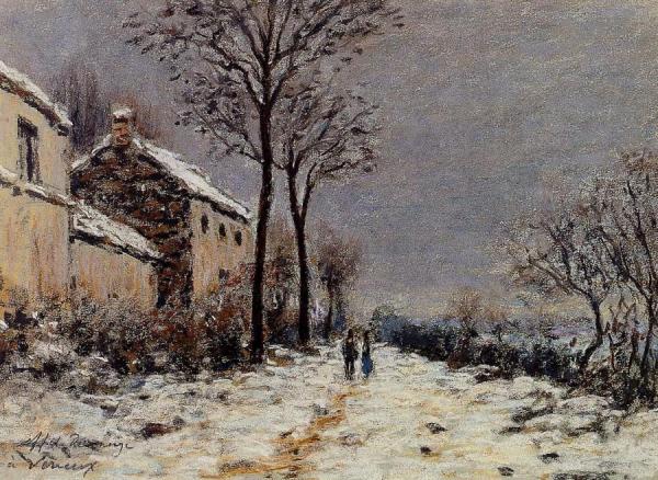 Snow Effect At Veneux by Alfred Sisley