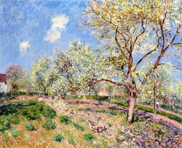 Spring At Veneux by Alfred Sisley